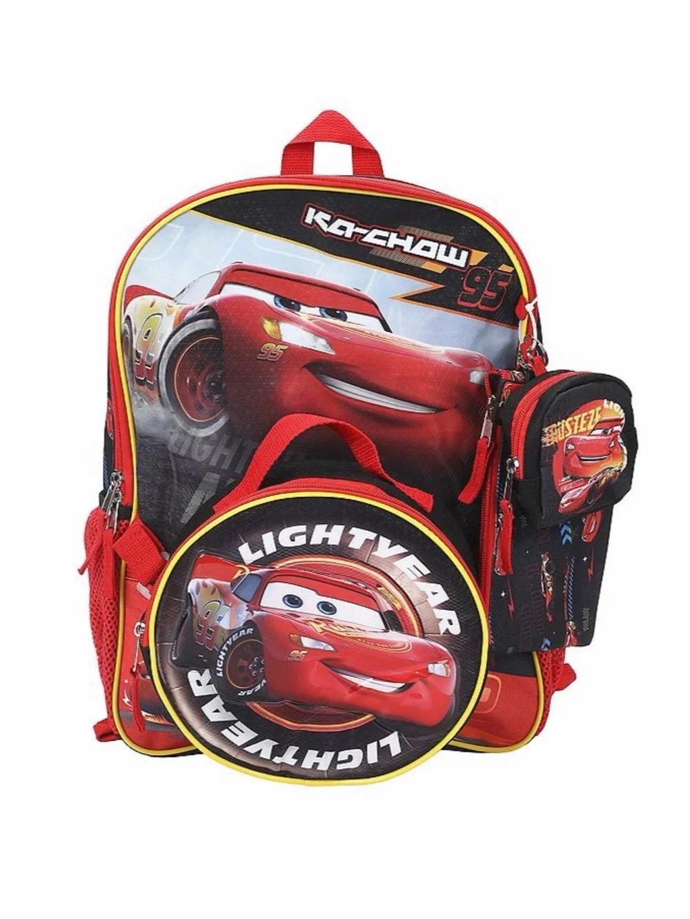 Lightning McQueen Red Kids Backpack 5 piece Set